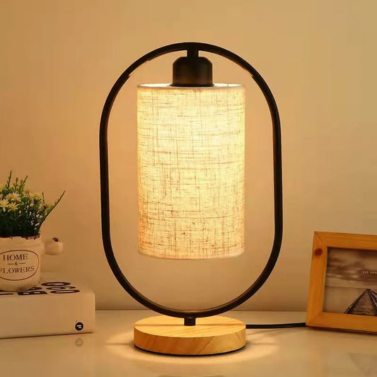 Wooden Table Lamp/ LED Light Vintage