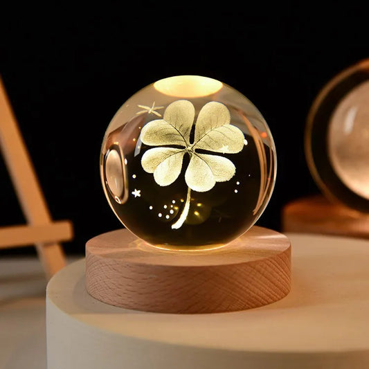 Galactic 3D Crystal Ball Night Light - Ideal Home Decor & Gift